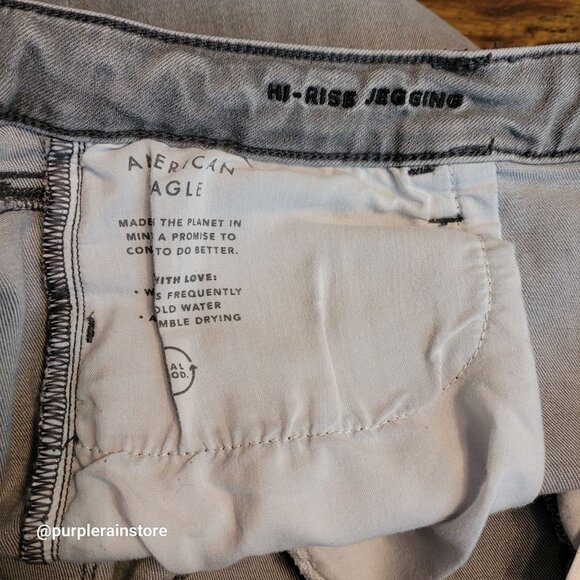 American Eagle Jeans 16 R Jegging Hi Rise Next Level Stretch Gray Wash Denim - Picture 5 of 13